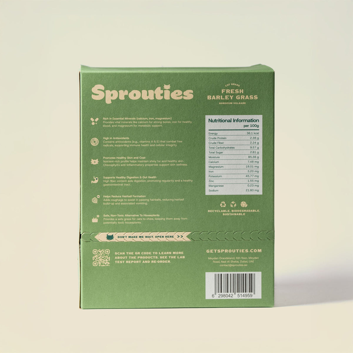 Fresh Barley Cat Grass - Sprouties
